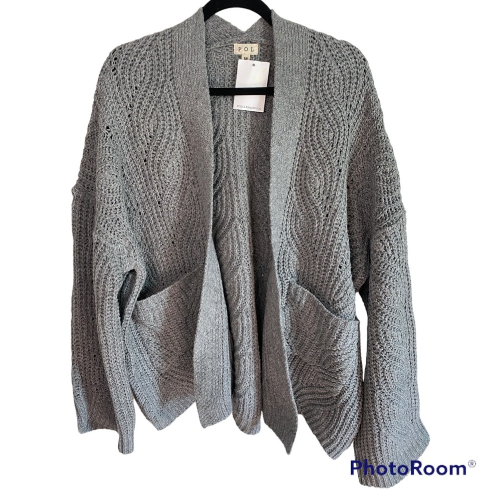POL | medum thick oversized‎ gray cardigan